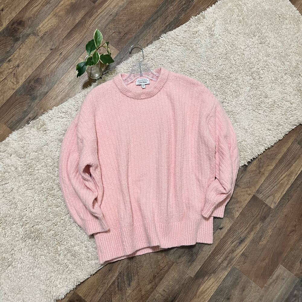 & Other Stories Size Medium Pink Crewneck Wool Blend Pullover Sweater